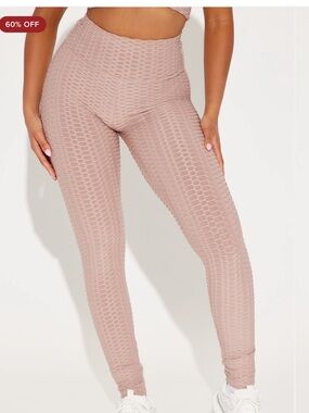 Fashion Nova Mauve Textured High-Waist Leggings